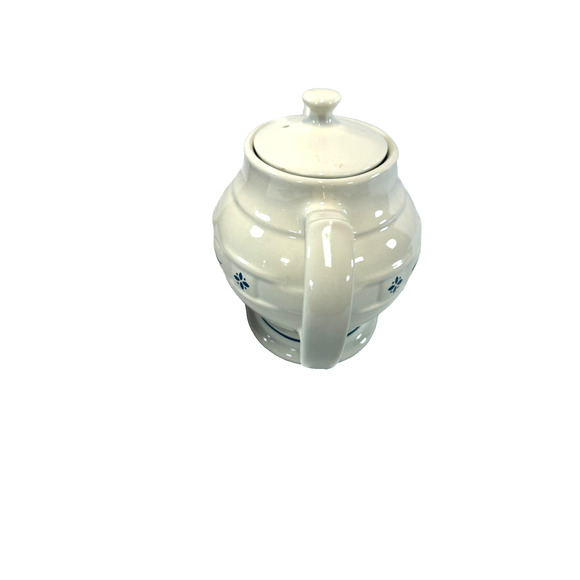 1995 Longaberger Hostess Teapot Classic Blue Pottery #32042 USA Made NIB - Picture 2 of 6